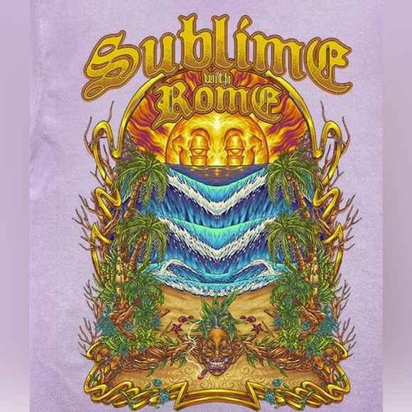 Sublime with Rome 2019 Tour Concert Tee T-shirt Pink XL NWT - Picture 2 of 5